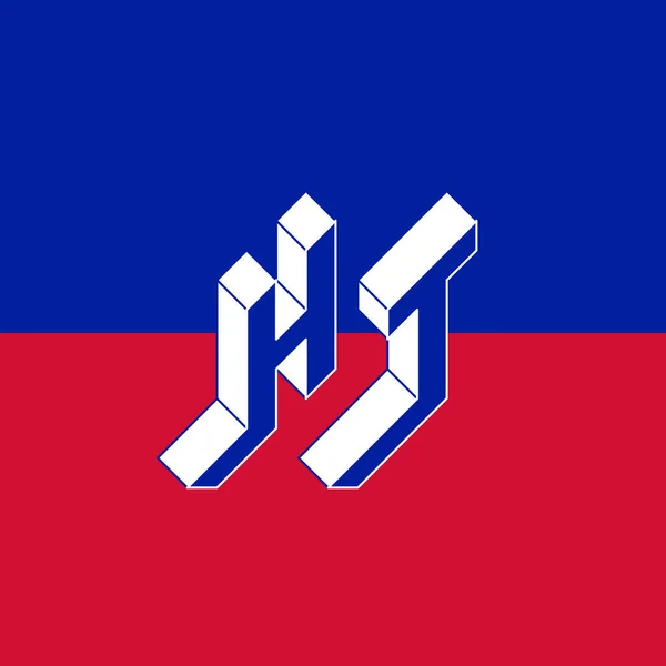 Código Internacional Duas Letras Domínio Nacional Haiti Monograma Logótipo Isométrica — Vetor de Stock