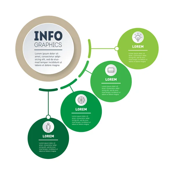 Plantilla Web Una Canalización Ventas Gráfico Información Diagrama Informe Anual — Archivo Imágenes Vectoriales