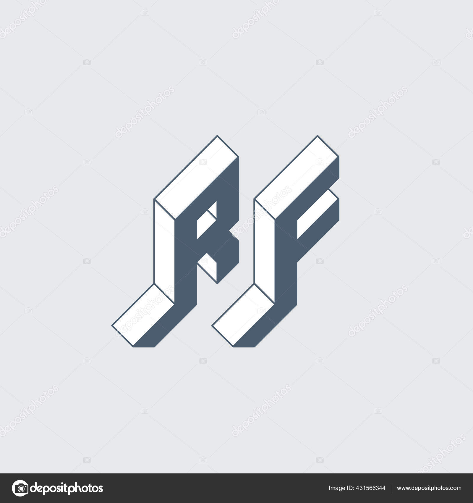 Monograma Logotipo Vector Alfabeto Volumen Letras Tridimensionales Fuente  Isométrica Para Vector de stock #431566344 de ©thebackground, image size:1600x1700