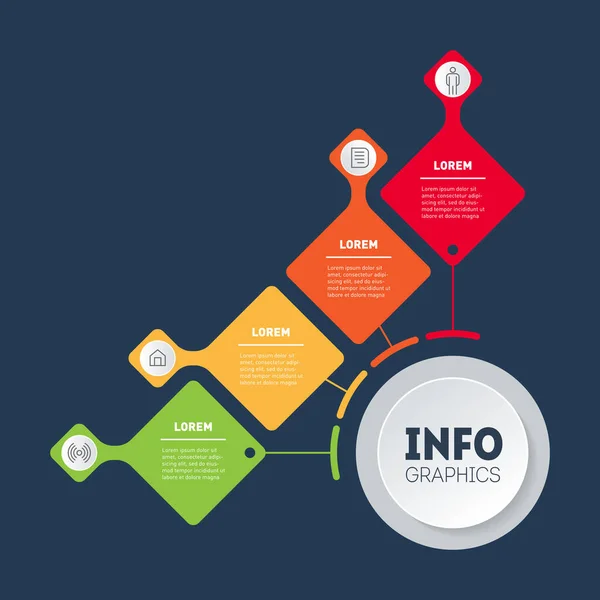 Affärspresentationskoncept Med Alternativ Mall För Infografik Eller Diagram Med Fyra — Stock vektor