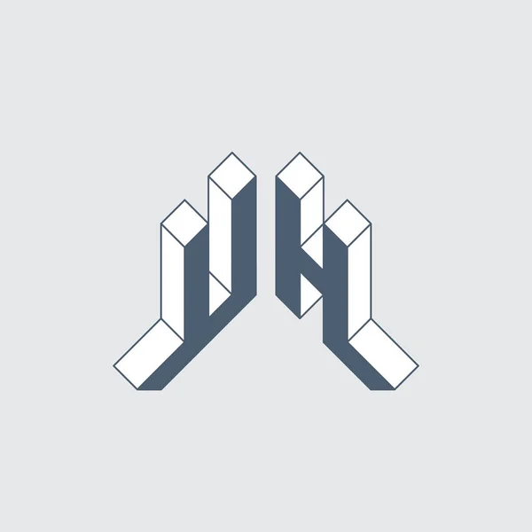 Монограмма Логотип Вектор Громкий Алфавит Трехмерные Буквы Изометрический Шрифт Дизайна — стоковый вектор