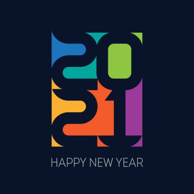 2021 mutlu yıllar tebrik kartı.