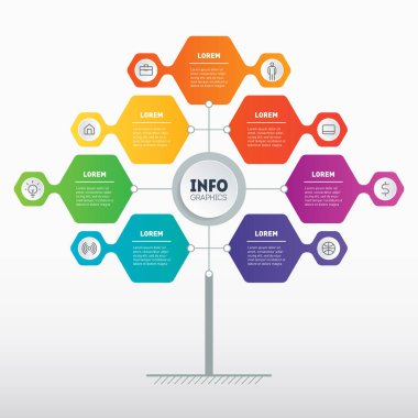 renkli bilgi grafikleri şeması, vektör illüstrasyonu
