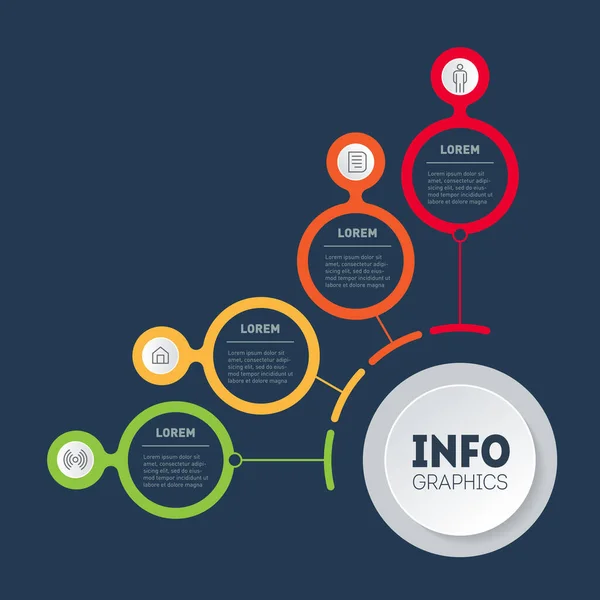 Schema Infografico Colorato Illustrazione Vettoriale — Vettoriale Stock