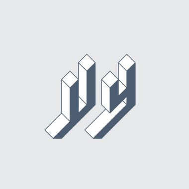 Arkaplanda UY geometrik harfler, vektör illüstrasyonu