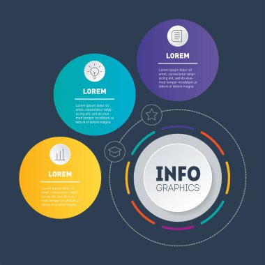 Infographic tasarım şablonunun vektör çizimi