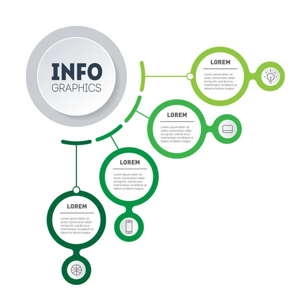 Ilustración Vectorial Plantilla Infografía Empresarial — Vector de stock