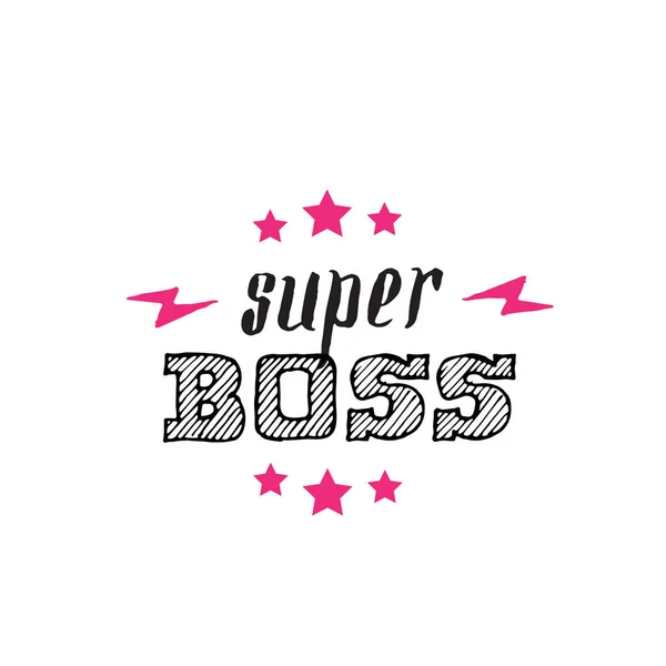 Vector Logo Super Boss Design Template — Stock Vector