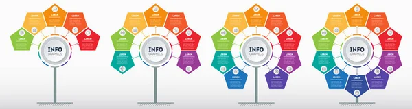 Ilustración Vectorial Infografías Comerciales — Archivo Imágenes Vectoriales