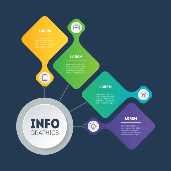 Ilustração Vetorial Modelo Infográfico Negócios — Vetor de Stock