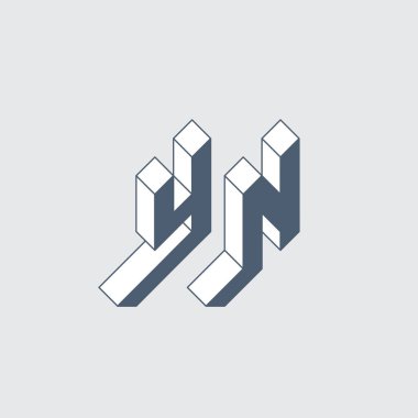 vektör logosu YN tasarım şablonu.