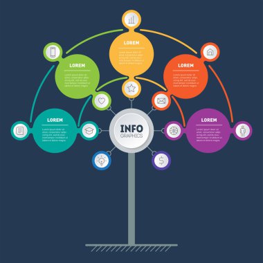 Infographics tasarım şablonunun vektör illüstrasyonu
