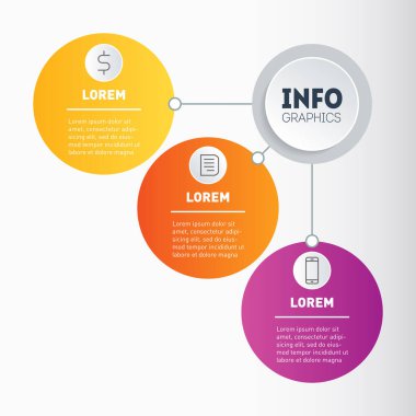 Infographic tasarım şablonunun vektör çizimi