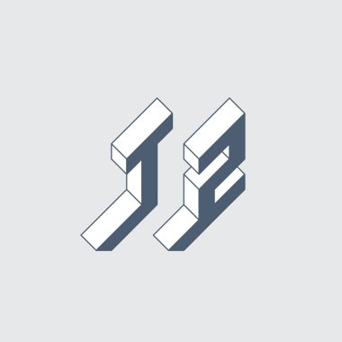 harfli modern geometrik logo şablonu, vektör illüstrasyonu