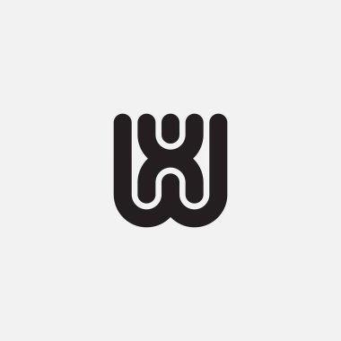 WX - yaratıcı simge veya sembol. W ve X harfli evrensel zarif logolar. Temiz ve minimal logo.
