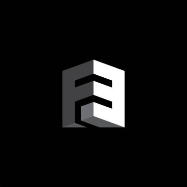 F ve 3 - monogram veya logotype. F3 - baş harfler veya logo. Vektör tasarım ögesi veya 3d simgesi.
