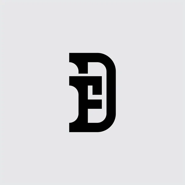 最小限のモノグラム プレミアムビジネスロゴタイプ エレガントなユニバーサルサイン 企業アイデンティティのためのグラフィックシンボル 記号の共生 文字DとFのロゴデザイン — ストックベクタ