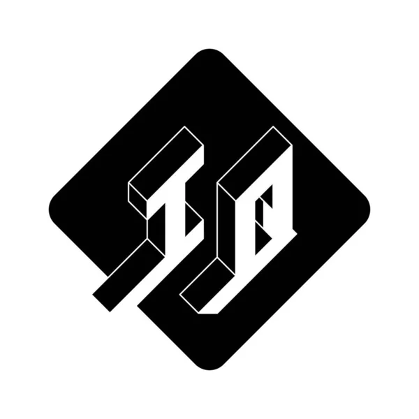 Och Monogram Eller Logotyp Isometrisk Teckensnitt För Design Tvåbokstavskod Tredimensionella — Stock vektor