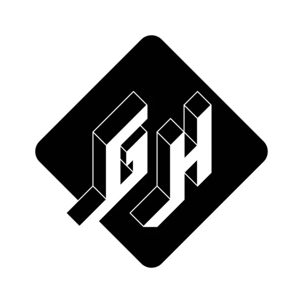Letters Monogram Logotype Isometric Font Design Volume Alphabet Three Dimension — Vector de stock