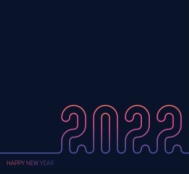 Orijinal neon yazıtlı takvimin kapağı. Poster şablonu. Modern Gradyan. 2022 yılbaşı partisine davetiye..
