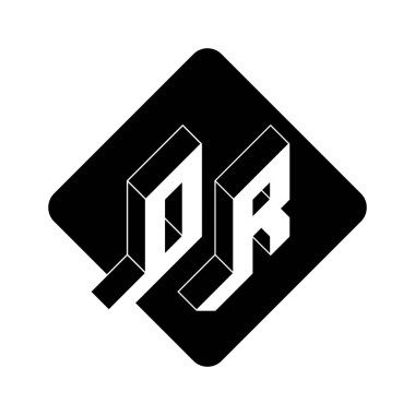 O ve R-Monogram veya logotype. Tasarım için Isometric 3d yazı tipi. Ameliyathane. Ameliyathane - 2 harfli kod. Elmas şekilli bir tabakada üç boyutlu harfler..