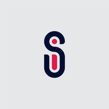 SI - baş harfleri veya logo. I ve S baş harfleri. Logotype. Vektör tasarım ögesi veya simgesi.