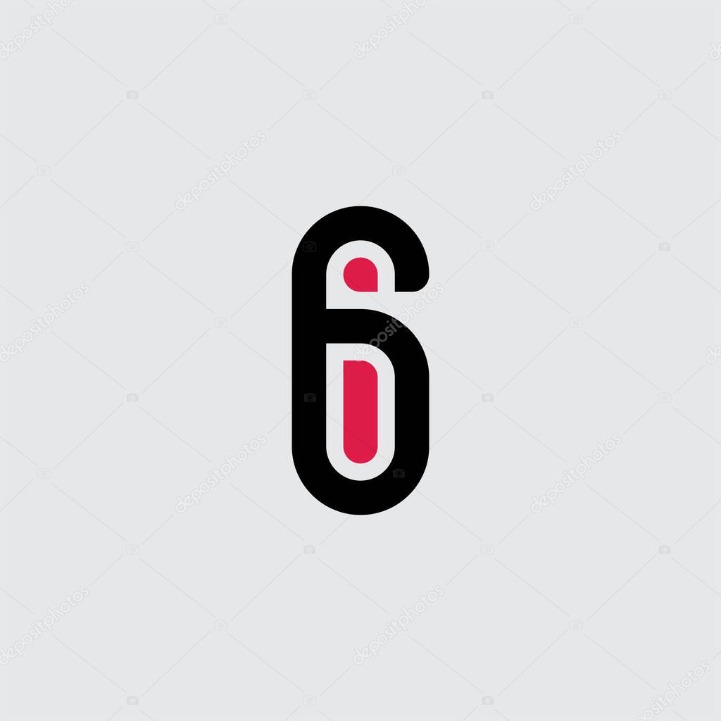 I6 or 6I - logotype. Design element or icon. Letter I and number 6 - logo.