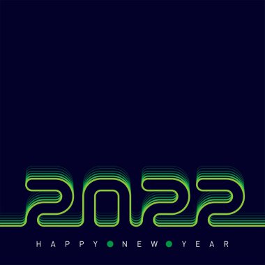 Siyah kapaklı, orijinal yeşil neon yazıtlı. Poster şablonu. Modern. 2022 yılbaşı partisine davetiye..