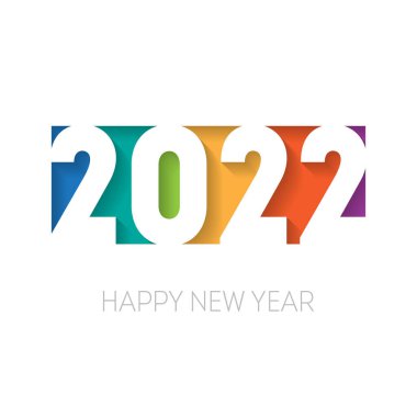 2022 yazısıyla Renkli Yeni Yıl vektör tasarım şablonu