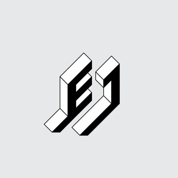 Fonte Isometric Pour Design Lettres Tridimensionnelles Code Lettre Monogramme Logotype — Image vectorielle