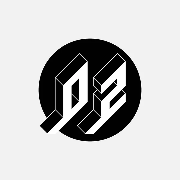 Monogram Logotype Isometric Font Design Letter Code Logo Volume Alphabet — Stock Vector