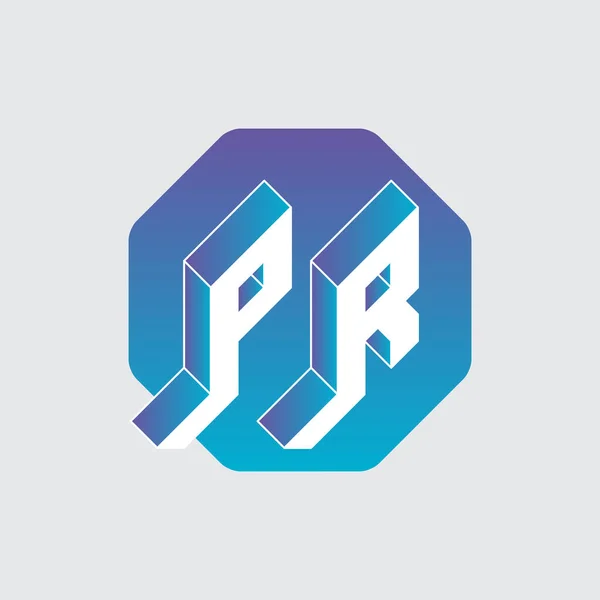 Monogram Logotype Isometrische Lettertype Voor Ontwerp Code Logo Met Twee — Stockvector