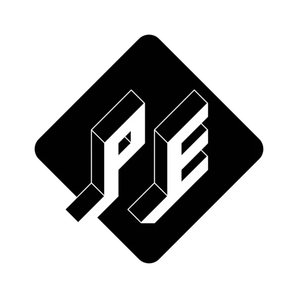 Monogram Logotype Isometrische Lettertype Voor Ontwerp Code Met Twee Letters — Stockvector