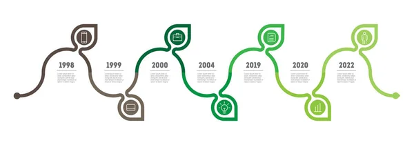 Tree Leaves Company History Timetable Vector Illustration — 스톡 벡터