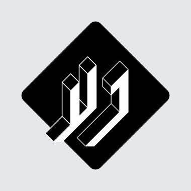 Şirket logo vektör çizimi için UJ harfleri 