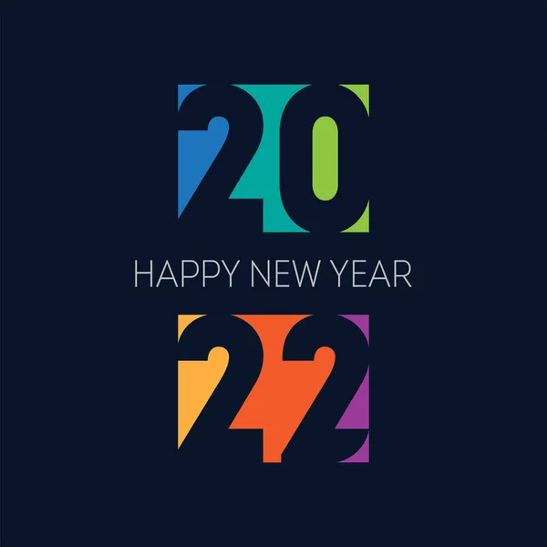 2022 Happy New Year Vector Illustration — Stock Vector