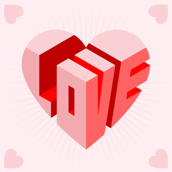 Αγάπη καρδιά κάρτα — Διανυσματικό Αρχείο