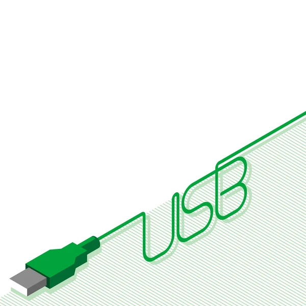 USB-Kabel und -Stecker — Stockvektor