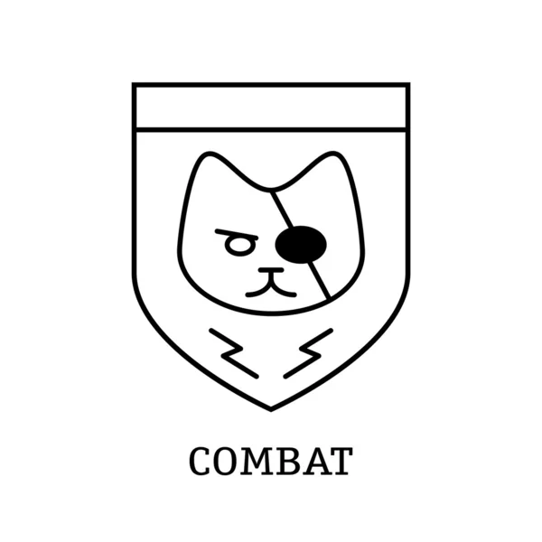 Combate gato no escudo — Vetor de Stock