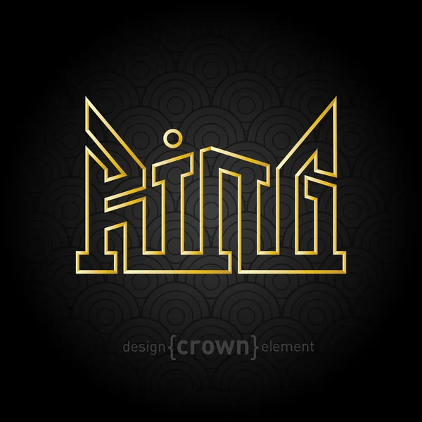 Luxury golden King Crown — Stock Vector