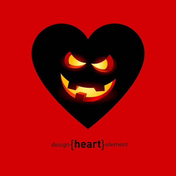 Corazón con sonrisa — Vector de stock