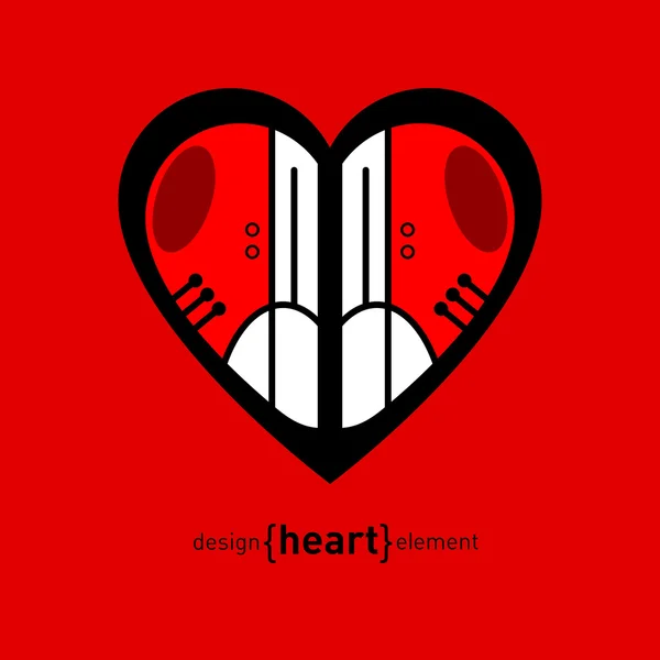Κόκκινο σπορτέξ στην καρδιά — Διανυσματικό Αρχείο