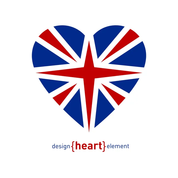 Сердце с флагом Великобритании — стоковый вектор