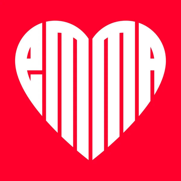 Name Emma in heart — Stock Vector