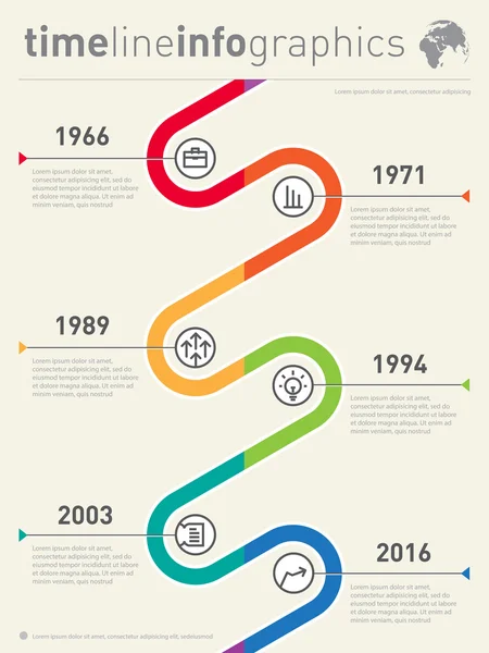 Graphique d'info ligne de temps avec diagramme — Image vectorielle