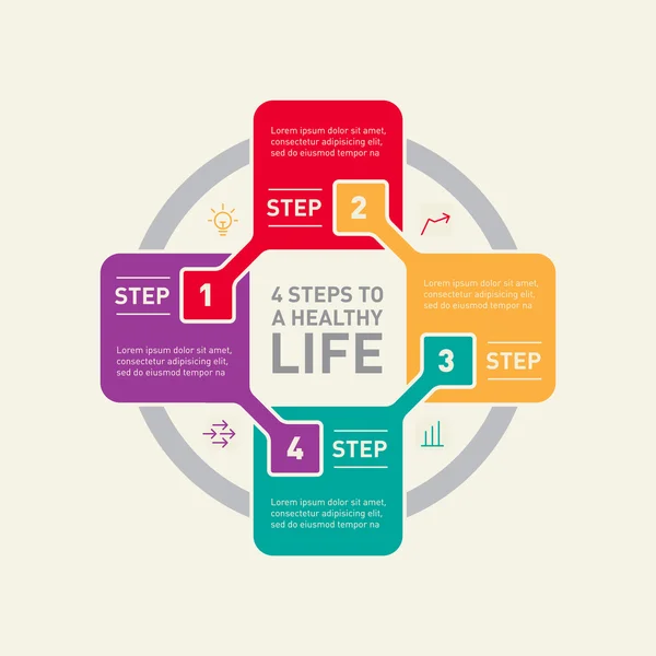 Infographics összekapcsolt szerkezet — Stock Vector