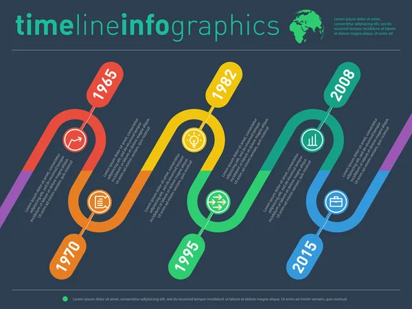 Línea temporal de tendencias y tendencias — Archivo Imágenes Vectoriales