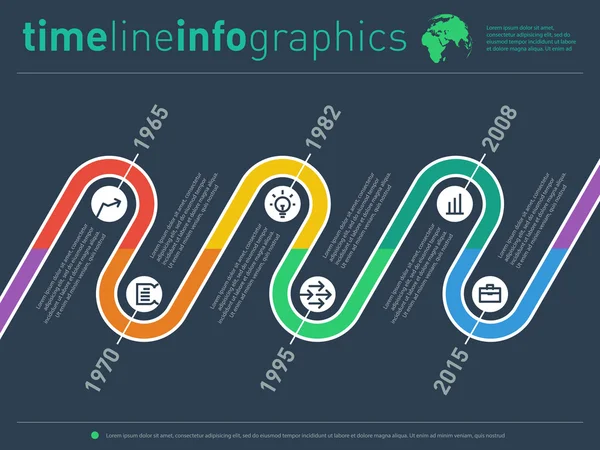 Modelo de Web Design de linha do tempo —  Vetores de Stock