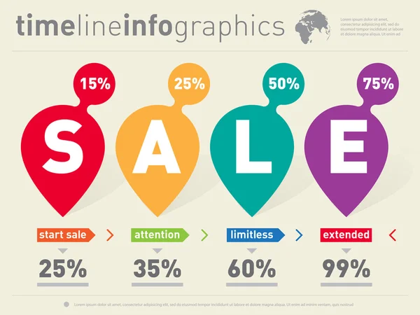 Sale infographic timeline — Stock Illustration Sale infographic timeline Royalty Free Stock Illustrations