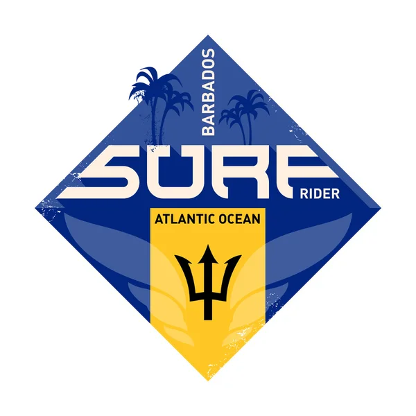 Océan Atlantique étiquette surfeurs — Image vectorielle
